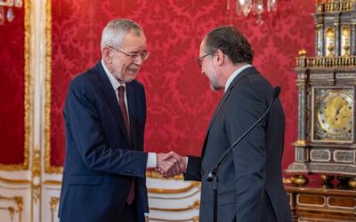20250110 Betrauung von Schallenberg mit der Fortfuehrung der Verwaltung des Bundeskanzleramtes-stock-foto