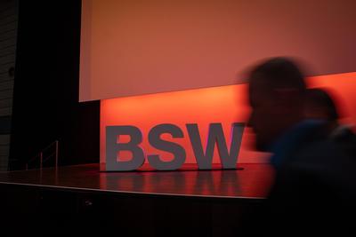 Bundesparteitag vor der Bundestagswahl 2025 ? BSW Bundnis Sahra Wagenknecht in Bonn ?-stock-foto