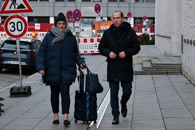 Bundesvorstandsklausur der CDU Deutschlands in Hamburg - Generalsekret?r Carsten Linnemann gibt vor Beginn der Klausurtagung ein Statement ab. Hamburg, der 10.01.2025-stock-foto