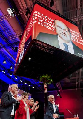 Bundesparteitag der SPD - Olaf Scholz-stock-foto