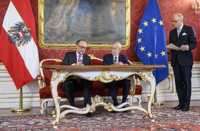 20250110 Betrauung Aussenminister mit den Geschaeften des Bundeskanzleramts-stock-foto
