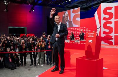 Au?erordentlicher Bundesparteitag der SPD vor Neuwahl des Bundestages, Berlin, 11.01.2025-stock-foto