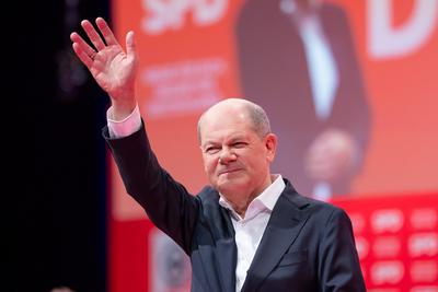 Au?erordentlicher Bundesparteitag der SPD im CityCube Berlin vor Neuwahl des Bundestages-stock-foto