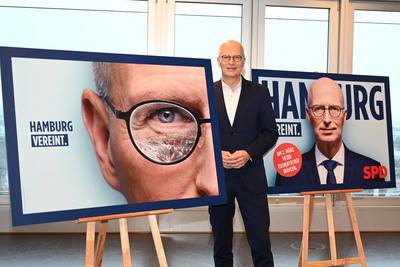 Peter Tschentscher und die SPD Hamburg stellen ihre Wahlkampagne 2025 vor-stock-foto