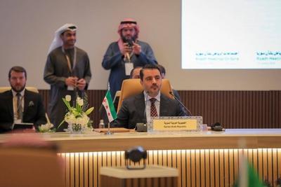 Syrian Minister of Foreign Affairs and Expatriates Asaad Al-Sheibani, participates in the Riyadh meetings-stock-photo