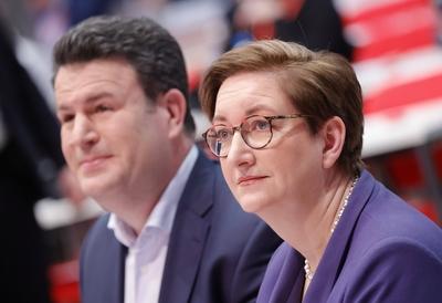 Hubertus Heil, Bundesminister f?r Arbeit und Soziales, Bundesministerin f?r Wohnen, Stadtentwicklung und Bauwesen Klara-stock-foto