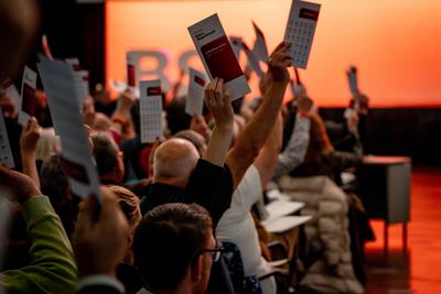 Bundesparteitag vor der Bundestagswahl 2025 ? BSW Bundnis Sahra Wagenknecht in Bonn ?-stock-foto