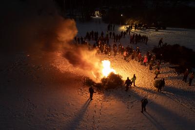 11.01.2025: Weihnachtsbaumverbrennung in Siegen-Oberschelden-stock-foto