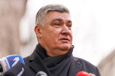 Kroatien: Stichwahl / Zweite Runde Pr?sidentschaftswahl, 2024/2025 - Zagreb, Kroatien; Pr?sident und Spitzenkandidat Zor-stock-photo