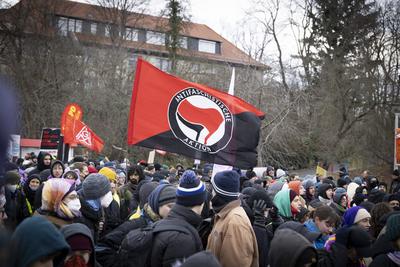 Tausende protestieren gegen AfD-Bundesparteitag in Riesa-stock-photo
