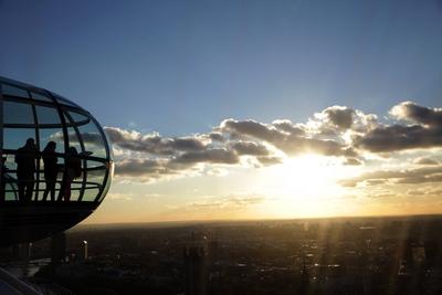 England, London, London Eye and cityscape-stock-foto