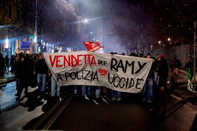 Demonstration for  Ramy Elgaml, killed during carabinieri pursuit in Milan-stock-foto