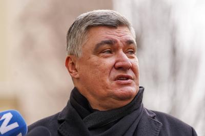 Kroatien: Stichwahl / Zweite Runde Pr?sidentschaftswahl, 2024/2025 - Zagreb, Kroatien; Pr?sident und Spitzenkandidat Zor-stock-photo
