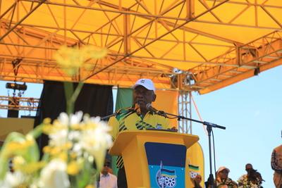 CAPE TOWN, SOUTH AFRICA - JANUARY 11: Cyril Ramaphosa, President of African National Congress (ANC) and President of Sou-stock-foto