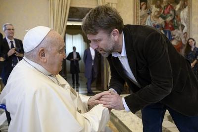 ITALY - POPE FRANCIS  RECEIVES IN PRIVATE AUDIENCE EXECUTIVES OF CONGRES MISSION AT  THE  VATICAN - 2025/1/10-stock-photo