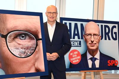 Peter Tschentscher und die SPD Hamburg stellen ihre Wahlkampagne 2025 vor-stock-foto