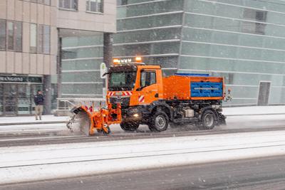 Linz, Winter, Schnee-stock-foto