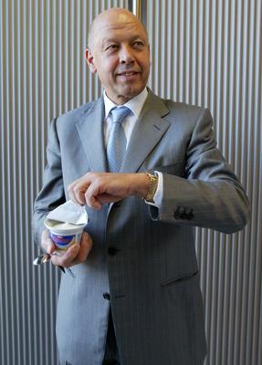 Theo M?ller von M?llermilch Theo M?ller, der Besitzer Inhaber von Sachsen Milch, M?llermilch, aufgenommen w?hrend einer-stock-foto