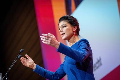 Bundesparteitag vor der Bundestagswahl 2025 ? BSW Bundnis Sahra Wagenknecht in Bonn ?-stock-foto
