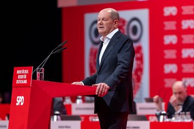 Au?erordentlicher Bundesparteitag der SPD vor Neuwahl des Bundestages, Berlin, 11.01.2025-stock-foto