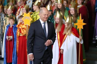 News Bilder des Tages Entertainment Bilder des Tages Berlin, Deutschland, 07.01.2025: Bundeskanzleramt: Sternsinger zu B-stock-photo