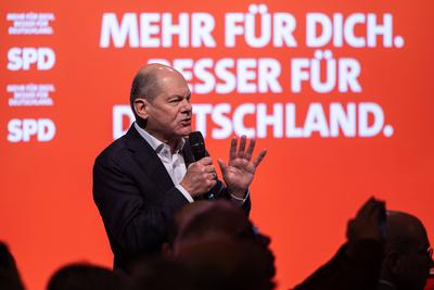 Wahlkampftour der SPD-stock-foto