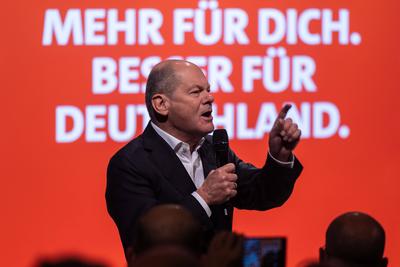 Wahlkampftour der SPD-stock-foto