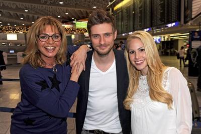 RTL Dschungelcamp 2015 Kandidatin Maren Gilzer Kandidat J?rn Schl?nvoigt und Kandidatin Angelin-stock-photo