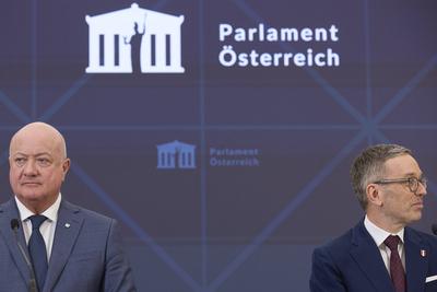 Koalitionsgespr?che PK zu FP? - ?VP Verhandlungen-stock-photo