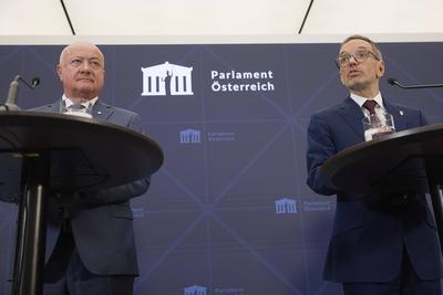 Koalitionsgespr?che PK zu FP? - ?VP Verhandlungen-stock-photo