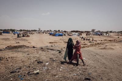 Sudanese refugees in Chad - 20/06/2024 - chad / ? Adre ? - View of the transit camp for Sudanese refugees in the town-stock-photo
