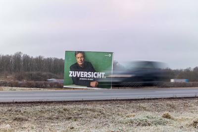 Winterwahlkampf 2025 ? Robert Habeck auf Wahlplakat-stock-foto