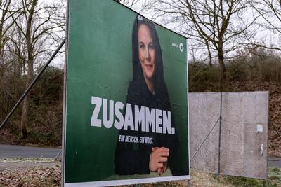 Winterwahlkampf 2025 ? Wahlplakat der Gr?nen mit Annalena Baerbock-stock-foto