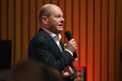 Wahlkampftour der SPD-stock-foto