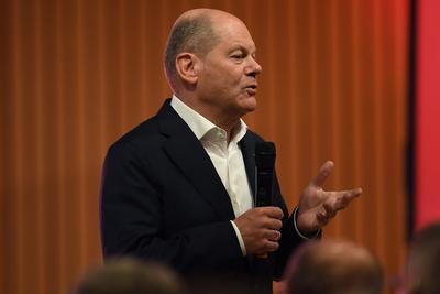 Wahlkampftour der SPD-stock-foto