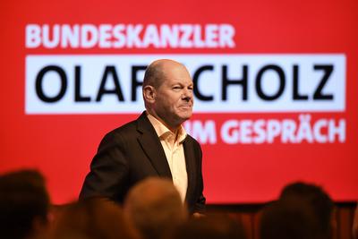Wahlkampftour der SPD-stock-foto