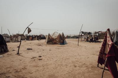  Sudanese refugees in Chad - 19/06/2024 - chad / ? Adre ? - In the part of the camp where villagers from Kondobei in Su-stock-foto