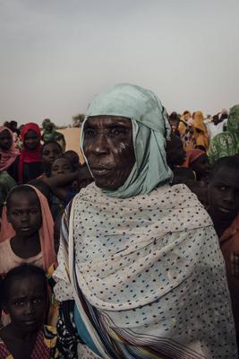  Sudanese refugees in Chad - 18/06/2024 - chad / ? Adre ? - A newly arrived refugee from Al Fasher in Sudan at the Adre-stock-photo