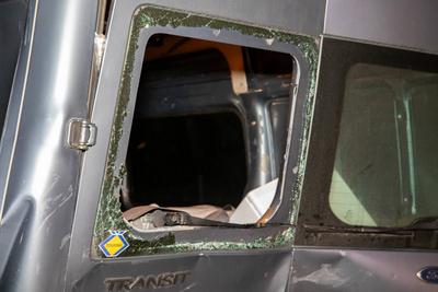 Schwerer Auffahrunfall auf A72 ? Transporter kollidieren auf A72-stock-foto