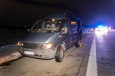 Schwerer Auffahrunfall auf A72 ? Transporter kollidieren auf A72-stock-foto