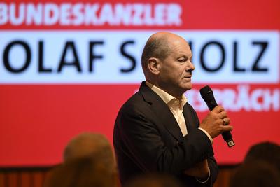 Wahlkampftour der SPD-stock-foto