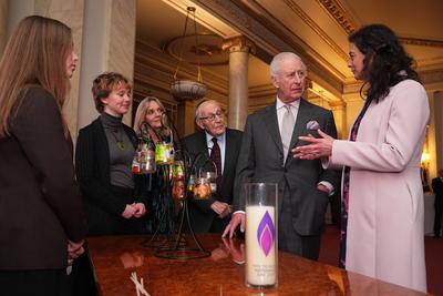 King Charles at Holocaust Memorial Day reception-stock-photo