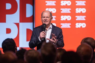 Wahlkampftour der SPD-stock-foto