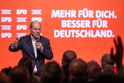 Wahlkampftour der SPD-stock-foto