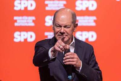 Wahlkampftour der SPD-stock-foto