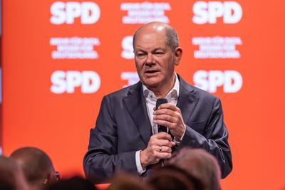 Wahlkampftour der SPD-stock-foto