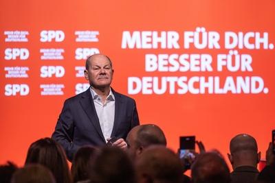 Wahlkampftour der SPD-stock-foto