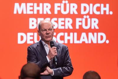 Wahlkampftour der SPD-stock-foto