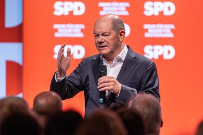Wahlkampftour der SPD-stock-foto