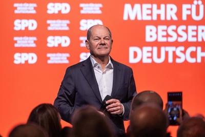 Wahlkampftour der SPD-stock-foto